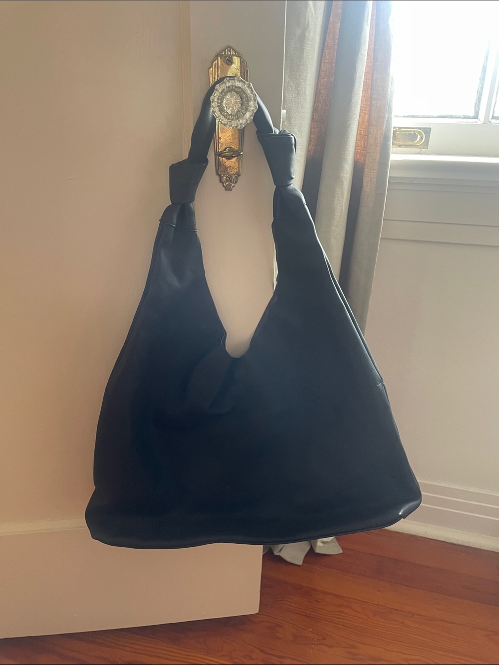 Classic Black Soft Hobo Shoulder Bag